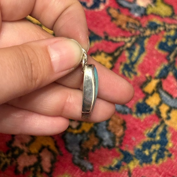 Australian crystal opal pendant in sterling silver - Picture 3 of 5